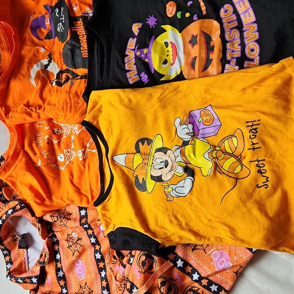 Halloween, Fall, Pajama, Longsleeve Shirts and Button-Up pj Set,  4/5T, Bundle